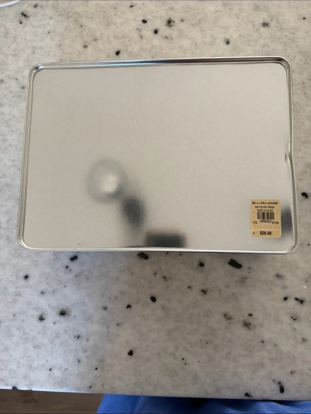 Williams Sonoma Silver Cookie Press Tin with 18 Disks